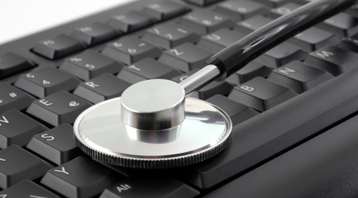 keyboard with stethoscope